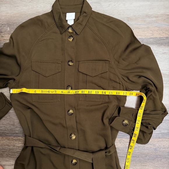 H&M Military green  Maxi Dress with Belt - Picture 9 of 9